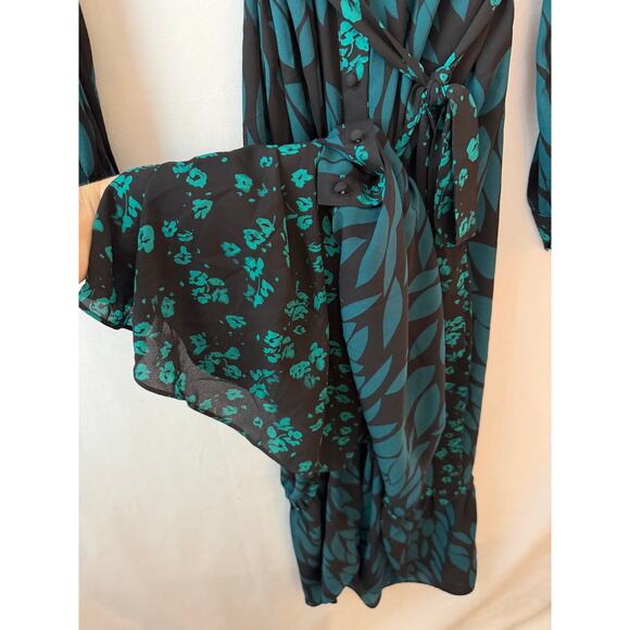 Cabi Autumn Dress Maxi # 4017 Green Floral Leaf Mixed Print Medium - Picture 6 of 10